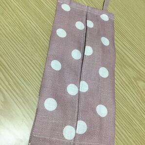 ☆ハンドメイド マスクストッカー マスクポーチ ピンク水玉模様 手作り☆