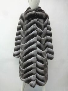  custom-made chinchilla fur fur * coat sheb long design 