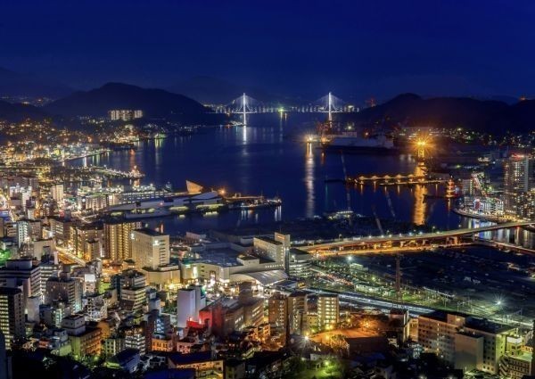 Nagasaki Night View Japan ثلاث مناظر ليلية رائعة جديدة في العالم ثلاث مناظر ليلية رائعة جديدة على طراز اللوحة ملصق ورق حائط كبير جدًا إصدار A1 830 × 585 مم (نوع ملصق قابل للنزع) 002A1, المطبوعات, ملصق, آحرون