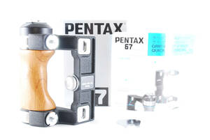 箱付き未使用◆ PENTAX ペンタックス 6X7 6×7 67用　木製グリップ Wood Grip 中判 フィルムカメラ パケペン #848898