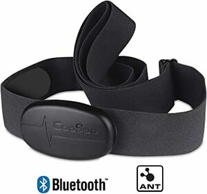 黒 CooSpo 心拍センサー 心拍数モニターセンサー ハートレートモニター 心拍計Bluetooth 4.0＆ANT+ サポー