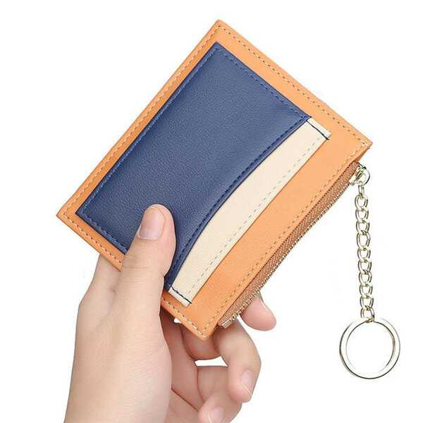 パスケース 定期入れ 財布レディース 二つ折り財布 カード入れ カードケース　オレンジブルー