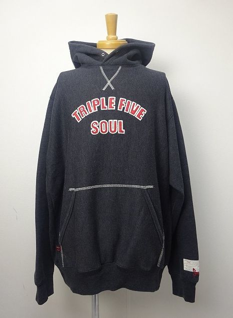 50%OFF 00's TRIPLE FIVE SOUL 刺繍ロゴ スウェットパーカー カーキ - パーカー