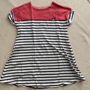  Petit Bateau! Мали nie-ru окантовка платье 10ans