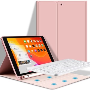 ワイヤレス キーボード ケース Bluetooth iPad 10.2 2019 ピンク