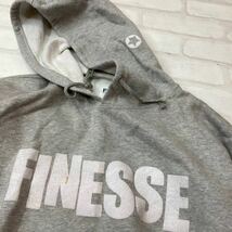 FINESSE フィネス ロゴ フーディ パーカー グレー M 90年代ビンテージ 裏原ストリート_画像2