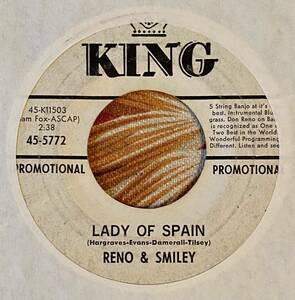 Reno & Smiley US Promo 7inch Just About Then / Lady Of Spain Bluegrass レノアンドスマイリー