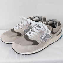 999 ニューバランス 26.5cm/new balance グレー チャコール 白 中古 古着 スニーカー メンズ yy3207_画像1