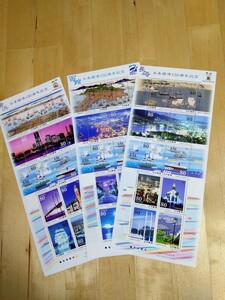 日本開港150周年記念 80円切手 3シート 記念切手