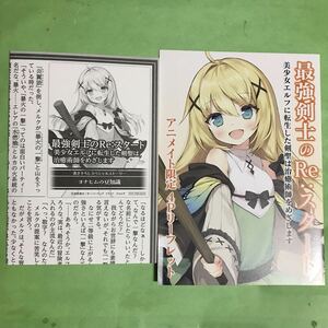 【激レア】最強剣士のRe:スタート　アニメイト限定　特典　非売品　4Pリーフレット & スペシャルストーリー　セット　津野瀬文　ビョルチ