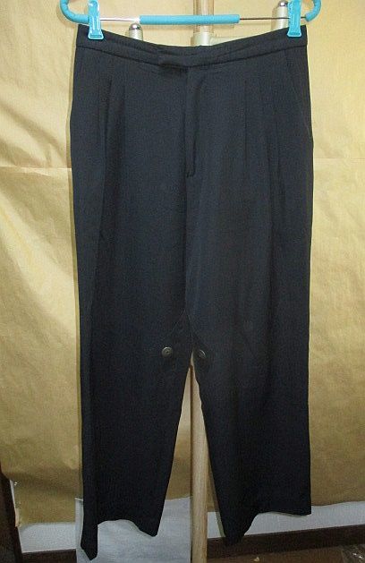 ラフシモンズ RAF SIMONS 05AW ウール タック ワイド 袴 スラックス パンツ 黒44