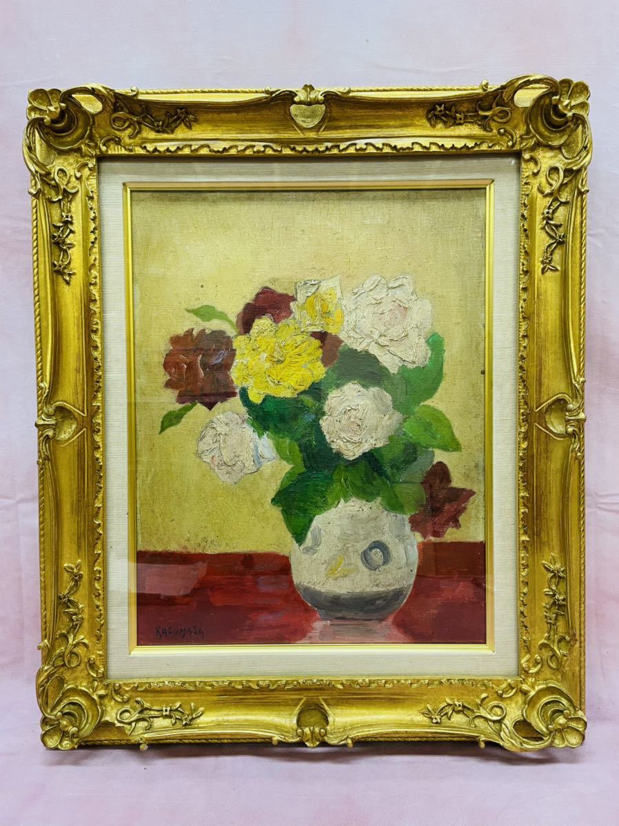 Genuine work by Issei Nakamura Roses Oil painting Still life Painting Art Interior Artwork Frame Oil painting, Painting, Oil painting, Still life