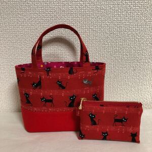 ハンドメイド ミニトートバッグ&ミニポーチ