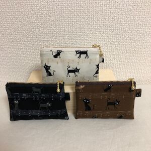 ハンドメイド ミニポーチ3色セット