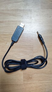 USB電圧変換ケーブル USB昇圧ケーブル USB5V-DC12V DCバレルジャック 3.5mm×1.35mm 長さ1.5m