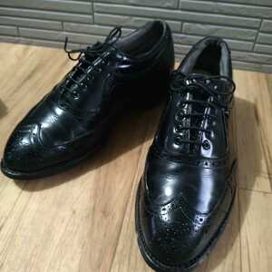 e315【FOOTJOY Classics】 黒　US7（25cm相当）3E　ゴルフシューズ　メンズ　ヴィンテージ　madein USA GOLF　靴　男性用　紳士 革靴 