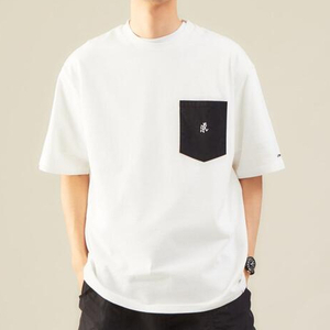 green label relaxing別注 グラミチ GRAMICCI GLR DN ポケット 5分袖 Tシャツ Mサイズ ホワイト ブラック
