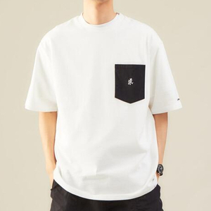 green label relaxing別注 グラミチ GRAMICCI GLR DN ポケット 5分袖 Tシャツ Mサイズ ホワイト ブラック②