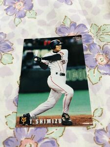  Calbee Professional Baseball chip s card Yomiuri Giants . person Shimizu . line 