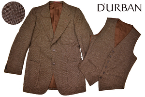 L-1965*D'URBAN Durban PIATTELLI* autumn winter wool silk tweed Brown tea color tailored jacket blaser the best set 25