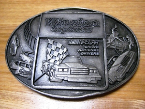 '80s Winston cup NASCAR buckle!Winston Daytona NHRA straw car Ace 