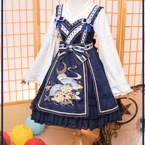 月明かりの夢 和風ジャンスカ&着物袖ブラウス 和ロリ 華ロリ ロリータ ハロウィン コスプレ エペティス/Epetice