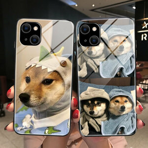 iPhone 13 Pro ケース アイフォン13 プロケース Apple 6.1インチ スマホケース 保護カバー 背面 TPU&ガラスケース 薄型 軽量 犬 超可愛い