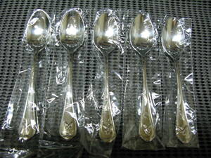 LANCEL/ Lancel * coffee spoon 5 pcs set *18-10 stainless steel * unused storage goods 