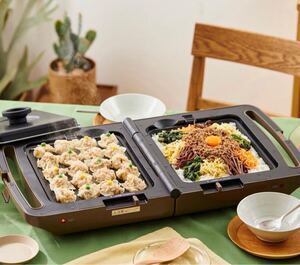新品^_^アイリスオーヤマ蓋つき両面ホットプレートブラウン DPOL-301-T
