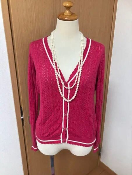 OLIVE de OLIVE ライン ニットカーディガン M