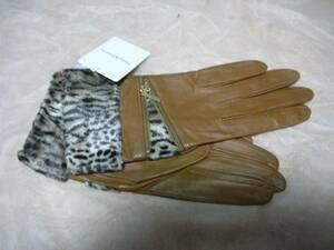 PINKY&DIANNE Pinky & Diane leather gloves fake fur ka light M