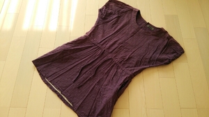  100 road sending * double gauze tunic tops multi-purpose purple made in Japan 