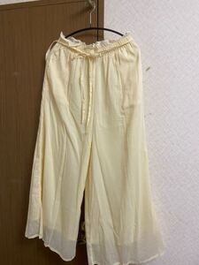 爽やか ガウチョパンツ ウエストゴム ワイドパンツ