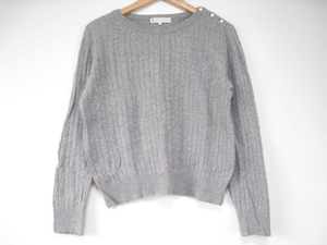 KUMIKYOKU Kumikyoku tops knitted long sleeve ound-necked cashmere . grey gray size 2