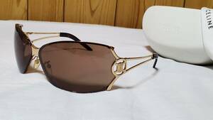  regular beautiful ultra rare! complete limitation same type Gackt put on CELINE Celine luxury metal sunglasses tea × Gold Macadam emblem Logo I wear 