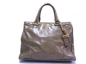 プラダ PRADA BN2533 ハンドバッグ トートバッグ VITELLO SHINE GIUNCO【中古】【程度B】【良品】【アウトレット】【ストラップ欠品】