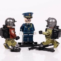 MOC LEGO レゴ ブロック 互換 ARMY ロシア軍特殊部隊 アンチテロ部隊 指揮官 カスタム ミニフィグ 6体セット 大量武器装備・兵器付き D222_画像5