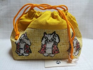 * новый товар * мир man - tana-z/ сумка для бэнто, сумка, сумка термос теплоизоляция / крепдешин ткань /3 шт кошка желтый цвет 