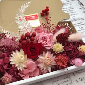 チェリーレッド&ピンクローズ*花材詰め合わせ