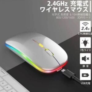 【最新版】ワイヤレスマウス 静音 超軽量 USB 薄型 (シルバー)