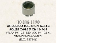 RMS 10015 1190 社外 ベアリング(ニードルローラー/片側開放) 16-22-14.3 前輪アームピボット 1個 P(後期16mm)/PX/APE/ET2/ET4/LX/GT/GTS