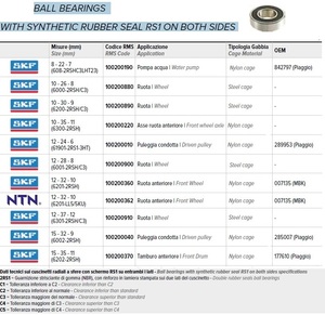 RMS 10020 0040 Внешний шарикоподшипник (двусторонняя наклейка) SKF 15-32-9 6002-2RSH Piaggio (285007) Дорибумпура