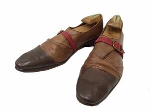  очень редкий * Alfredo Bannister кожа обувь длинный нос Brown натуральная кожа alfredo BANNISTER ремень имеется мужской обувь 