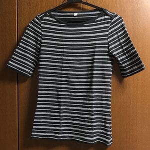 ボーダー Tシャツ 白黒 ユニクロ UNIQLO カジュアル ボーダーカットソー