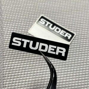 　◆ STUDER 35mm ステッカー 艶黒/白 2枚 ■ スチューダー シール デカール 銘板 プレート エンブレム ケース ラック 家具 キャスター
