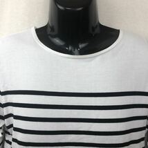 即決★SHIPS★シップス★メンズ★ボーダーTシャツ★半袖★カットソー★M★5分袖★丸首★細目ボーダー★白×紺★お洒落★マリンルック_画像3