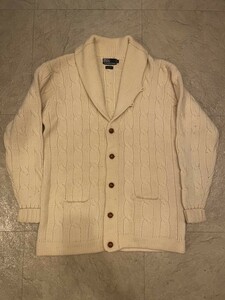 《送料込み》90年代 vintage Polo by Ralph Lauren ショールカラー カーディガン フィッシャーマンニット 90s ビンテージ ヴィンテージ