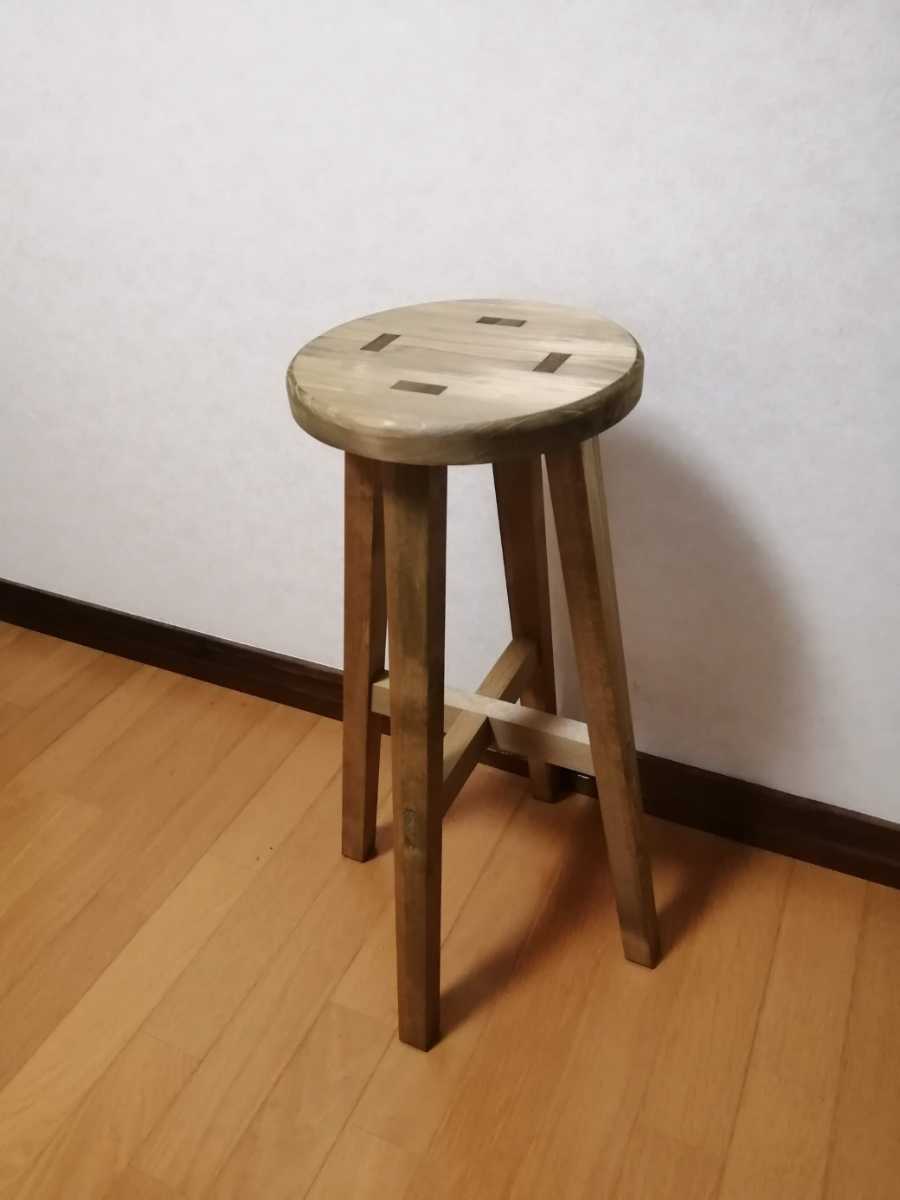 新作商品 木製スツール ２脚セット 高さ52cm 丸椅子 stool - スツール