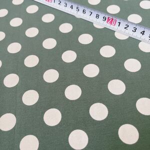 【最終価格!】☆ ミニ裏毛ニット 85×約85cm 360度伸縮 2a3 グリーン ドット 水玉 ハンドメイド 生地 ニット生地 犬服 tk1150 1007-11