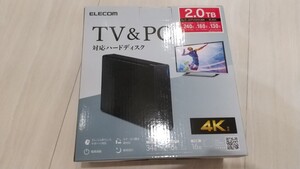 【新品】エレコム ELD-JOTV020UBK 外付けハードディスク 2TB 黒